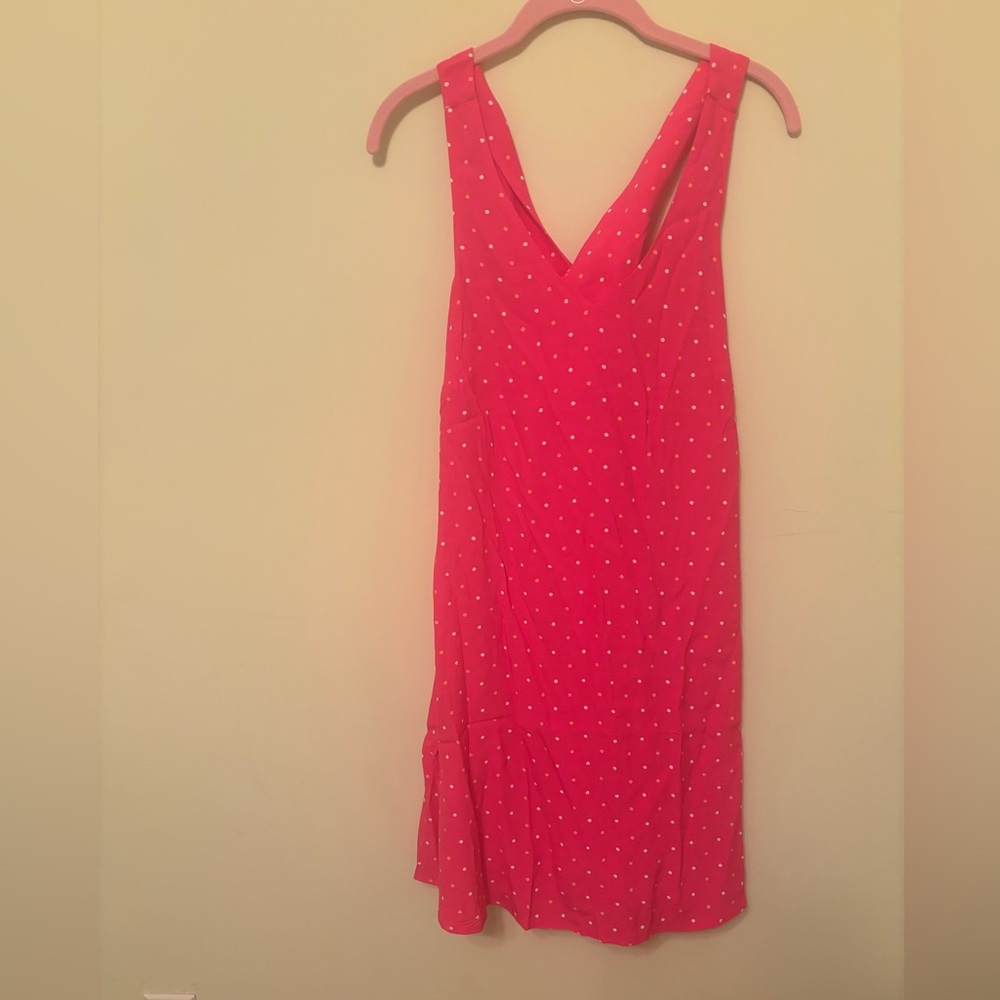 Sale! New Loft Pink Racerback Polkadot Dress